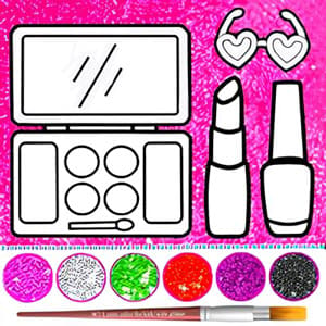 Glitter beauty coloring and drawing