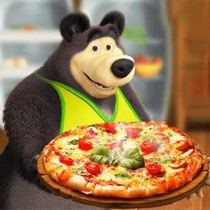 Masha And The Bear Pizzeria! - Make Pizza! Take And Deliver Orders With Masha And The Bear Game