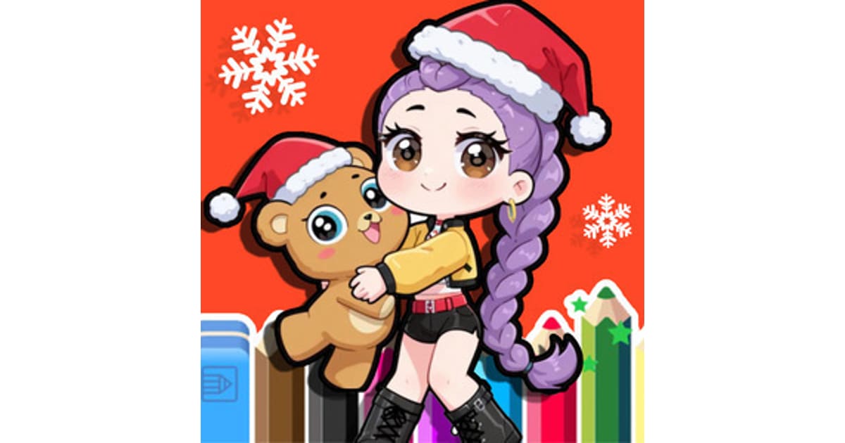 Coloring Book: Christmas Kpop Demon Hunters - Play Coloring Book